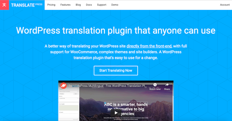 translatePressWordPress插件